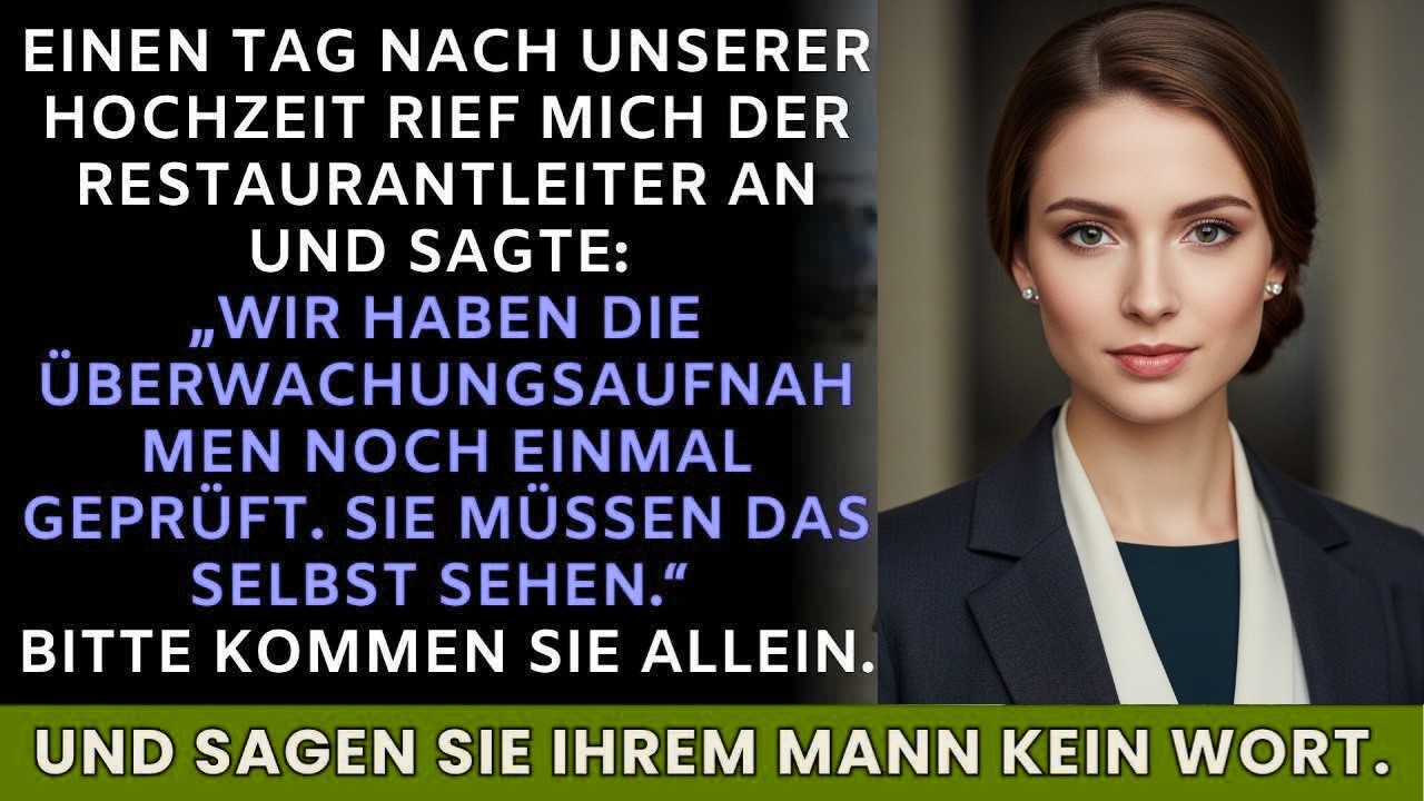 Restaurant rief an： ＂Sieh das Video. Komm allein – sag deinem Mann nichts!＂