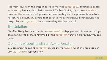Understanding Why try { } catch() Fails with async/await in JavaScript