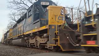 20210331 March 31 2021 CSX L042 with three SD40-2's coming off the Stony Creek Branch at Lansdale PA
