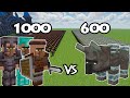 1000 guard villager diamond  netherite vs 600 ravager  minecraft