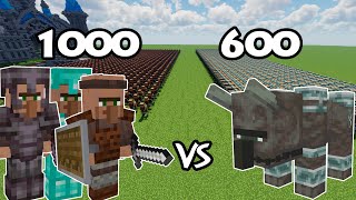 1000 Guard Villager Diamond & Netherite Vs 600 Ravager | Minecraft