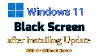 Windows 11 Black Screen after installing Update With Or Without Cursor Fix