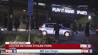 Looter Returns Stolen Items To La Mesa Store