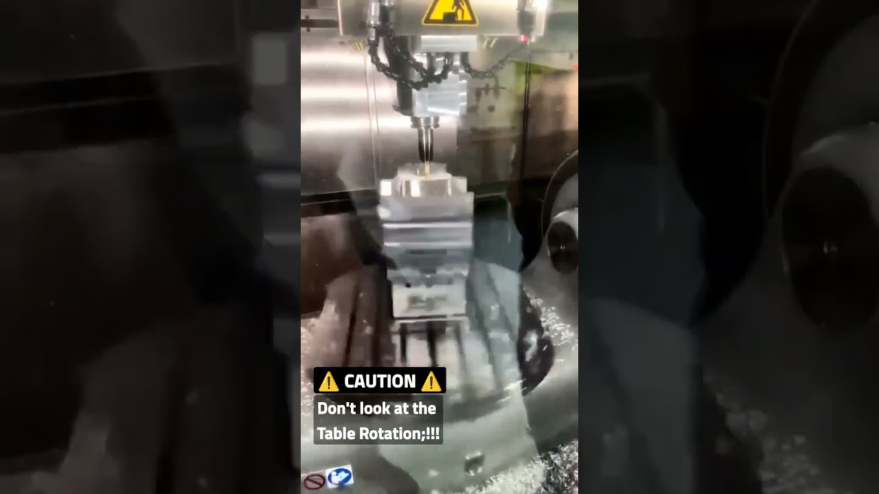⚠️ CAUTION ⚠️ Don't look at the Table Rotation !!! #cnc #cam #shorts #machining #5axis #vmc #cad