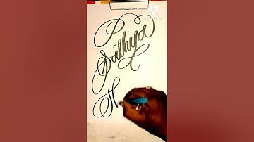 name writing/ sathya thanga #shorts #calligraphy #art #cursive #letters #trending #write #ytshorts