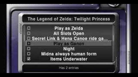 My Zelda Action Replay Codelist