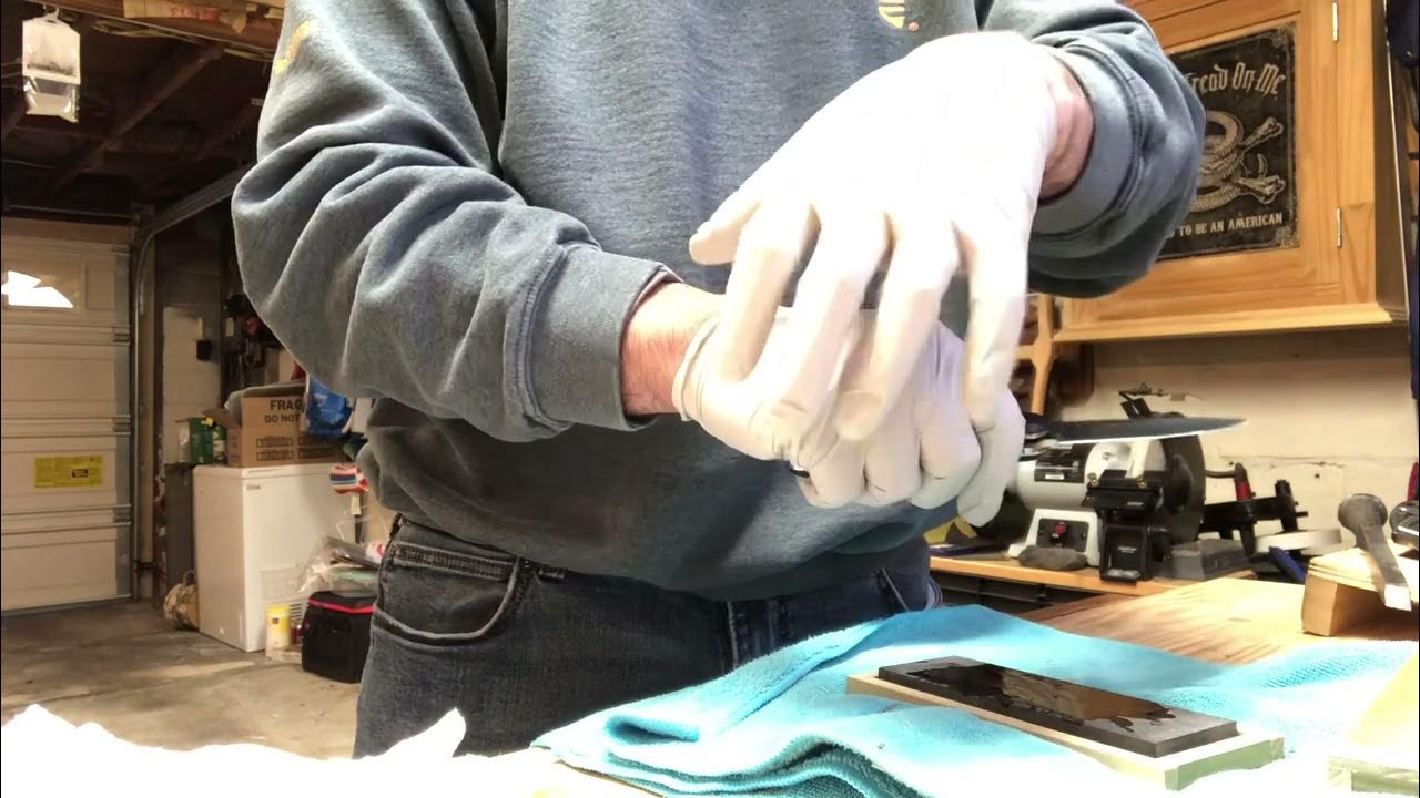 Sharpening a pocket knife with a new surgical Arkansas stone. YouTube