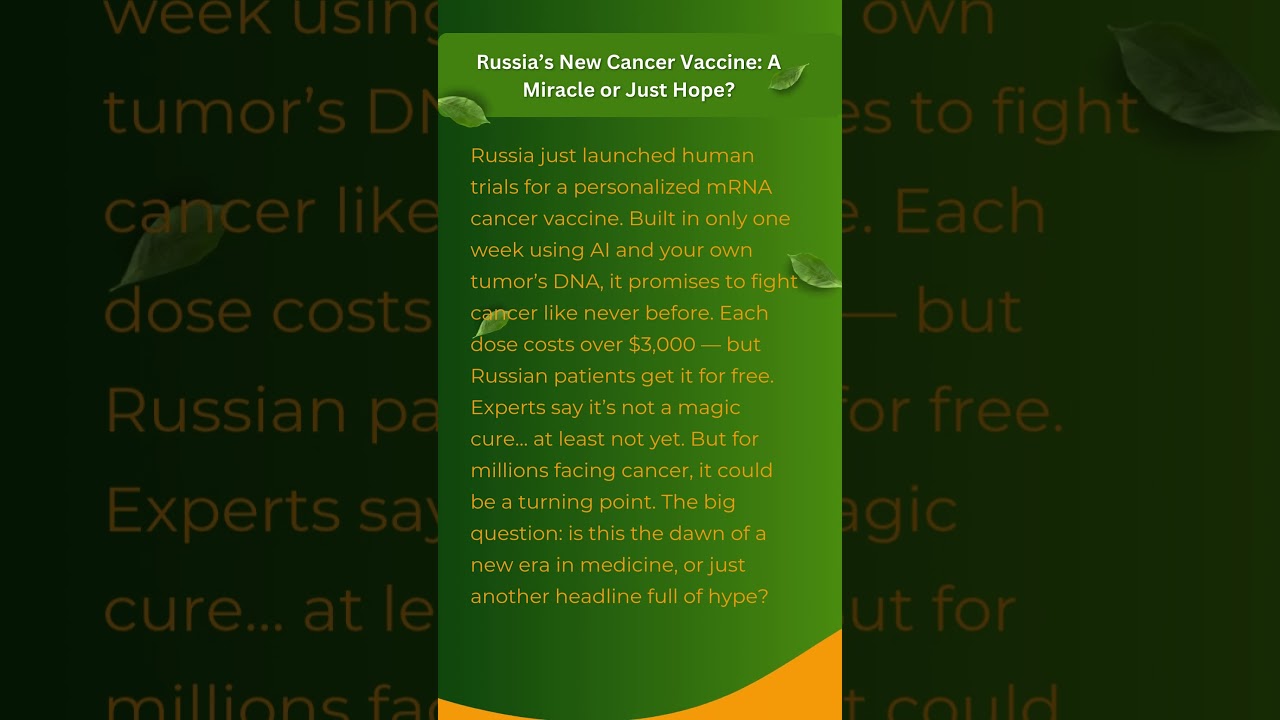 Russia’s New Cancer Vaccine  A Miracle or Just Hope