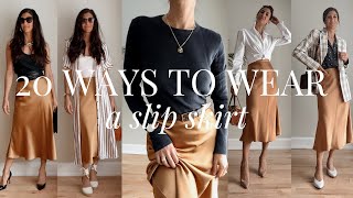 20 Slip Skirt Outfit Ideas | Styling Closet Essentials | Slow Fashion