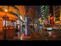 Walk In The Rain on Hakata District of Fukuoka City | Christmas Japan Streets 4K HDR