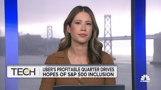 Uber shares fall despite posting operating profit, upbeat outlook