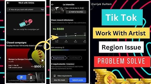 Tiktok Work With Artist Region Issue | No Campaigns Yet Issue | 💯 Solved | Guriya Sultan