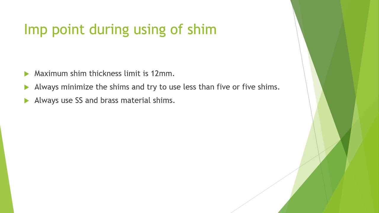 shims used in alignment