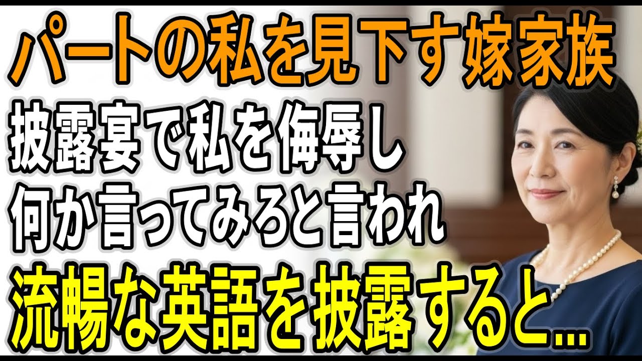 息子の結婚式。デパ地下の試食配りを見下す東大卒の嫁兄が「バイトの英語聞かせてくれ(笑)」と言ってきたので、ハーバード仕込みの英語を披露すると【シニアライフ】【60代以上】
