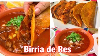 BIRRIA DE RES CON CONSOMÉ Y TACOS, UNA RECETA DELICIOSA, FACIL Y RAPIDA