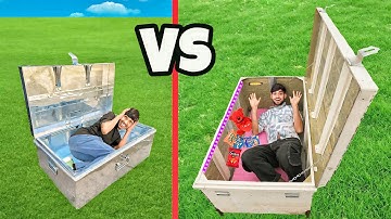 24 hours surviving in small vs Big steel box challenge