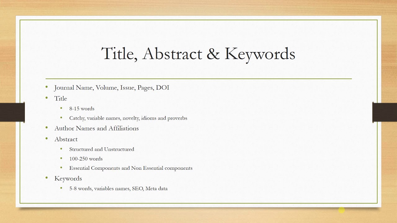 keywords for research paper