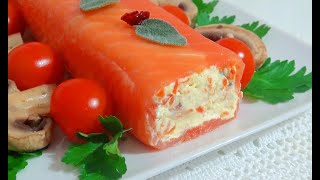 картинка: 🍣Очень Вкусный Рулет из Красной Рыбы, Лосося/Ролл с Семгой/Закуска на Все Времена