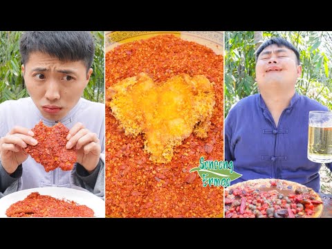 Trứng đà điểu cay và ốc sông! | Trung Quốc TikTok | Songsong và Ermao