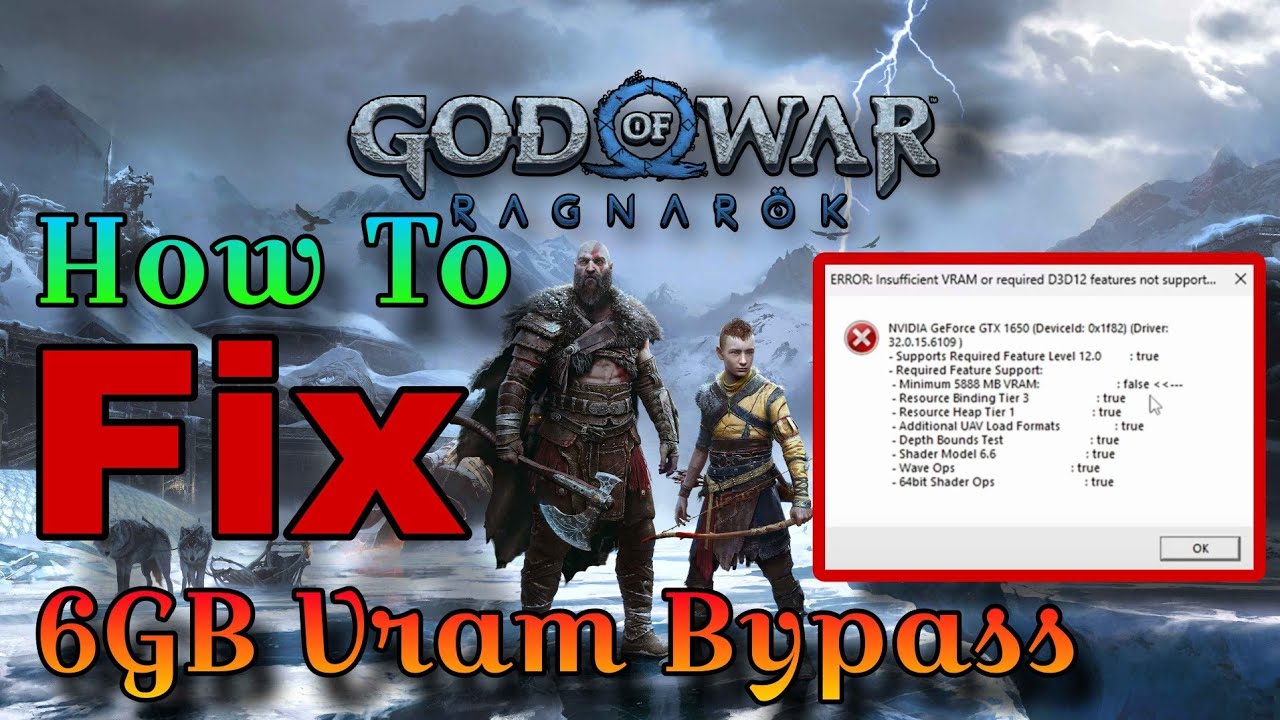 How To Fix God of War Ragnarok Launch Error And Bypass 6GB Vram - YouTube
