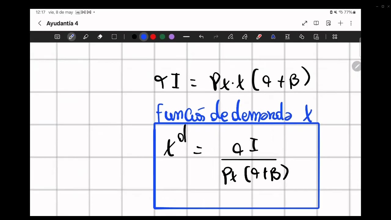 Capsula 0: Fundamentos de Economía - Ejercicio Teoría del Consumidor [Benjamín Sepúlveda]