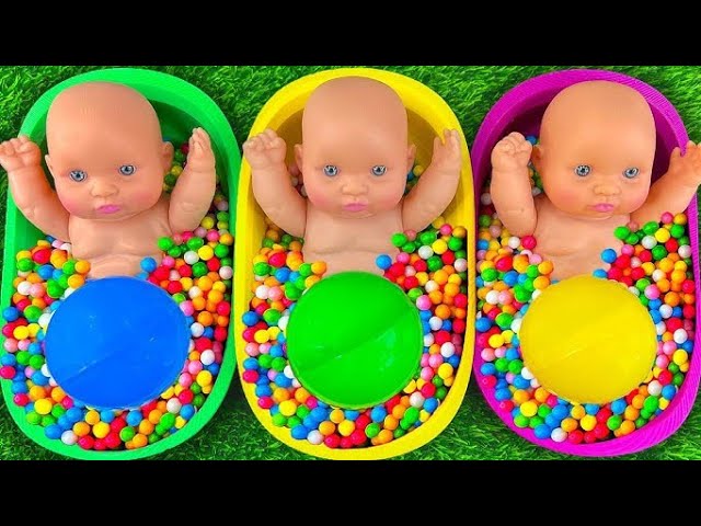 3 Minutes Satisfying Video Mixing Funny Candy ASMR & Make Up in 3 Bathtubs with Magic M&M's Slime