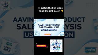 Aavin Sales Analysis Using Python 🥛 | Data Analyst Portfolio Project #dataanlysis #python