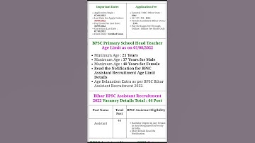 BPSC Assistant Vacancy 2022