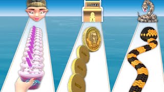 COFFEE STACK vs COIN RUSH vs SNAKE RUN RACE - Triple Game screenshot 2