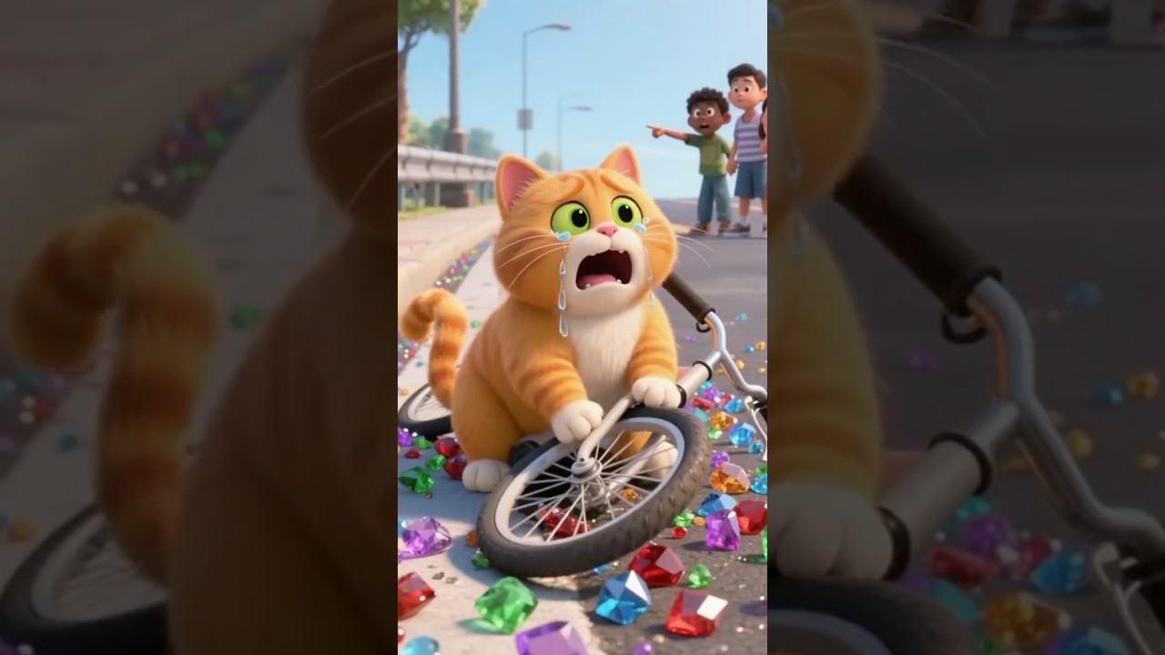 Cat’s Street Mishap! Rescue needed! ❤️🐱💎!#shorts #funny #cat #cute #animals #comedy