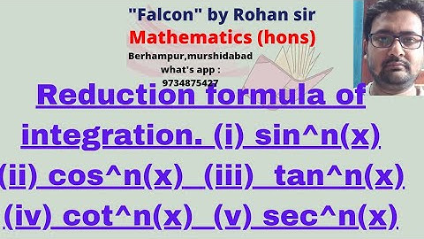 [1] Reduction formula-01 in Bengali (for integration) for 1st sem maths hons