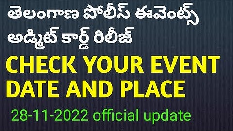 TELANGANA POLICE EVENTS ADMIT CARD RELEASED