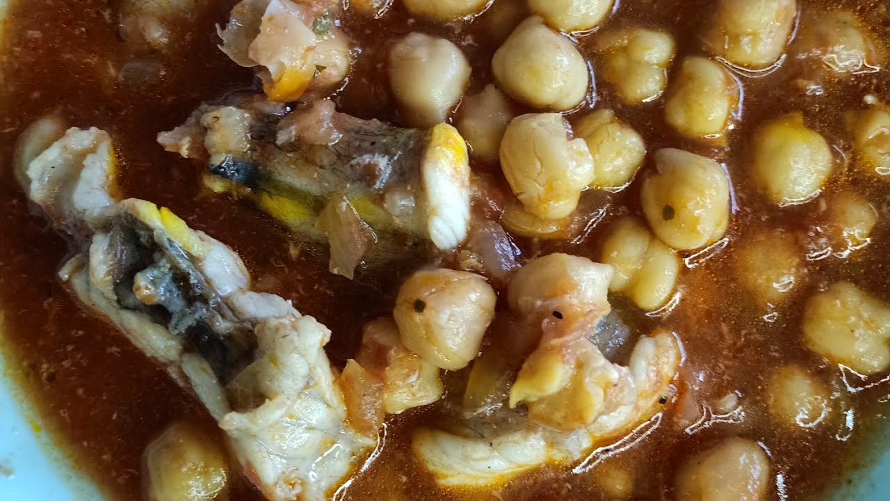 Garbanzos con rape, fácil y rico con Thermomix