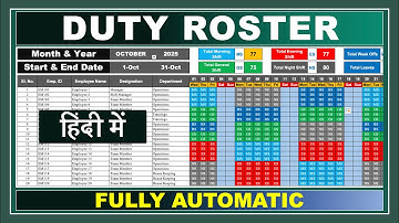 How to Make Duty Roster in Excel (Hindi)