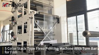 5-Color Stack Flexo Printing Machine With Turn Bar for Cookie Wrapping Film