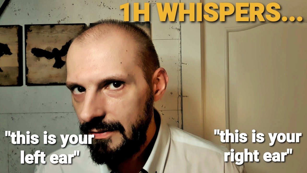 1 Hour ASMR whispering "This is your left ear, this is your right ear