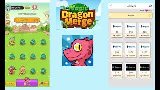 Magic Dragon Merge 👈تطبيق التنين لجمع بطاقات جوجل بلاي وشحن رصيد بايبال شرح تطبيق screenshot 1