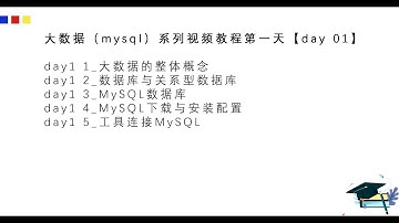 大数据（mysql）系列视频教程第一天【day 01】