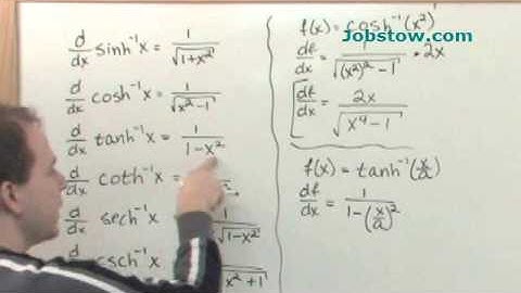 Inverse hyperbolic functions Chapter 4