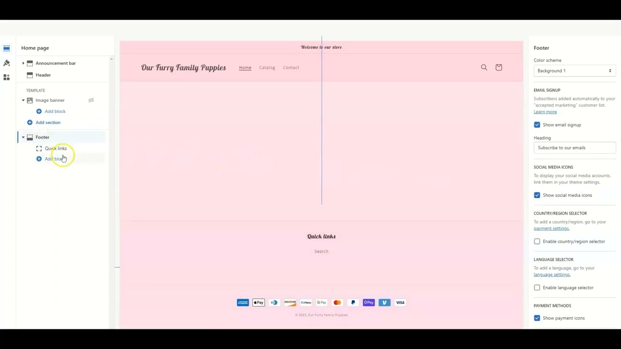 How To Remove Credit Card Payment Option Logos From Footer Of Website On Shopify - Dawn Theme