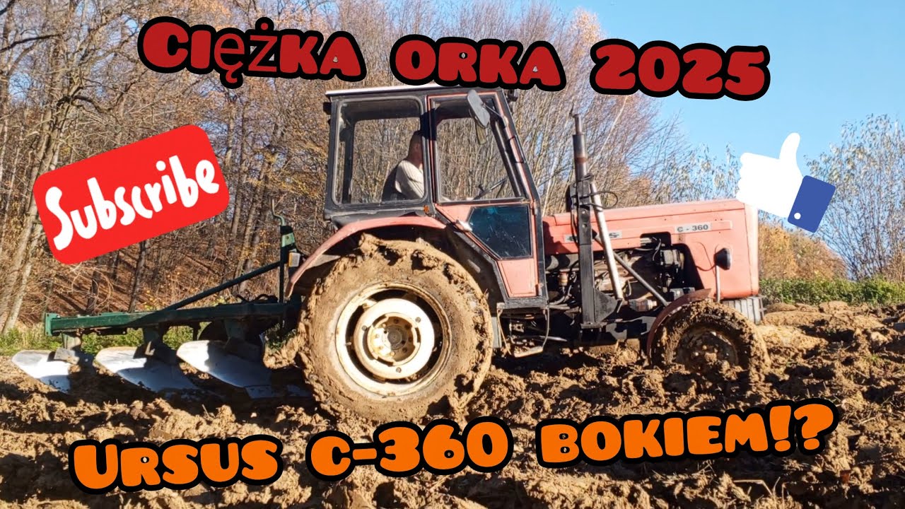 🔥Ciężka zimowa orka 2025🔥Ursus c-360 & Unia Grudziądz🔥*engine sound*🔥60-tka bokiem!?🔥Część 4