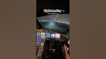 Night Landing 🛬 #aviation #airbus #pilot