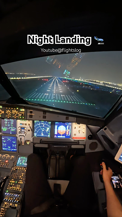 Night Landing 🛬 #aviation #airbus #pilot