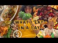 Eat delicious comfort food  french toast  asian bowl  shrimp  grits  what i eat in a day vegan