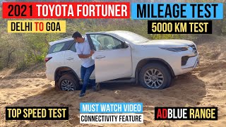 2021 Toyota Fortuner Facelift Mileage Test, Top Speed Test (5000 KM)