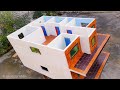 How to make mini house FROM GYPSUM TILE | how to build mini house | small house construction |