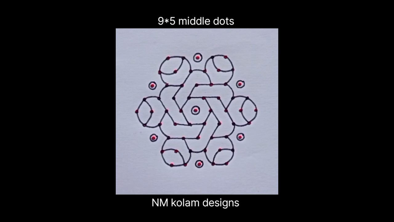 March 19- Wednesday kolam/9*5 middle dots/Daily kolam/easy kolam design