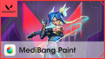 [FANART] Neon valorant attempt timelapse using medibang paint