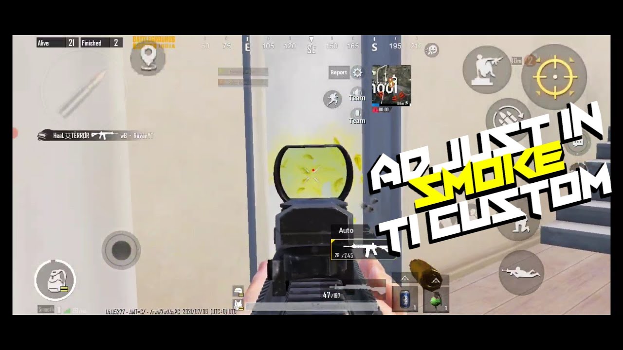 Adjust In Smoke || 1 VS 3 Clutch || T1 Custom By Upthrust eSports || Poco x2 || Smooth + Ultra