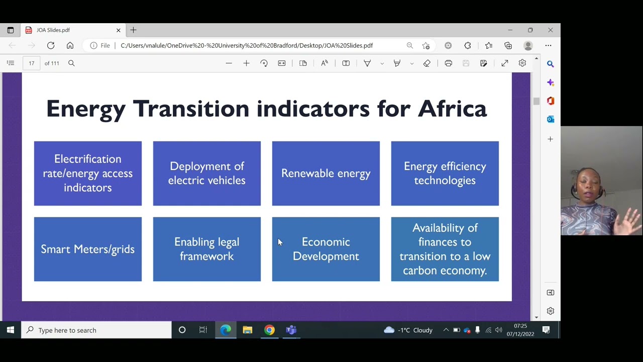 Energy Transition Indicators by Dr Victoria Nalule